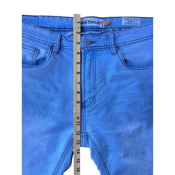 Tailor Vintage Greenwich 9" Inseam Slim Fit Stretch Denim Shorts Light Blue – 34 - Picture 12 of 14